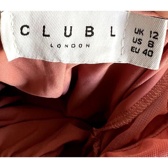 Club L London Shift Dress Women Size 8 Pink Party Holiday Wedding Flattering - Picture 3 of 10